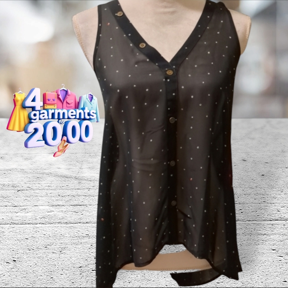 Decree sheer sleeveless top size S
